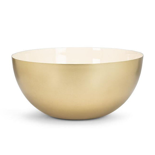 BOWL, ENAMEL - GOLD/PEARL Ø10"