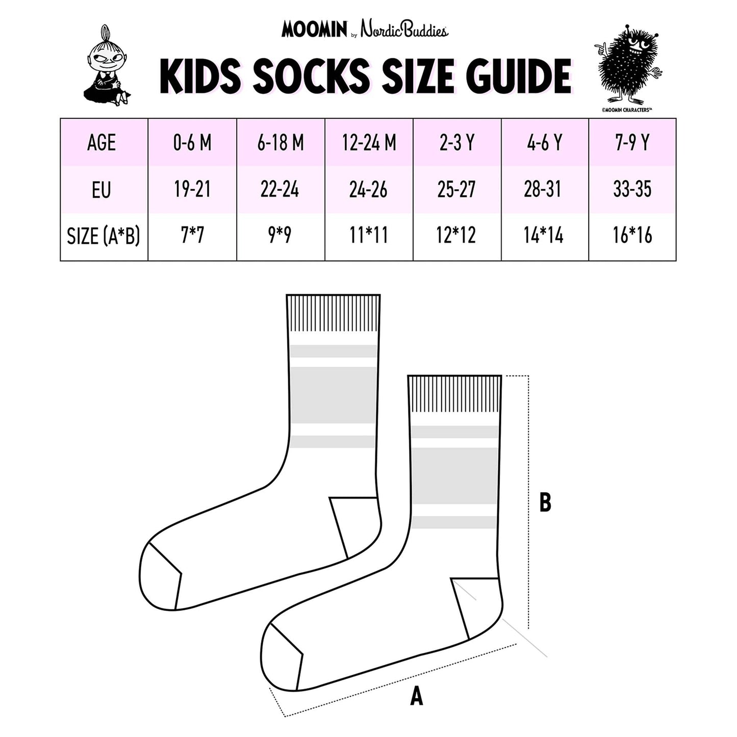 MOOMIN KIDS SOCKS, LITTLE MY - PINK