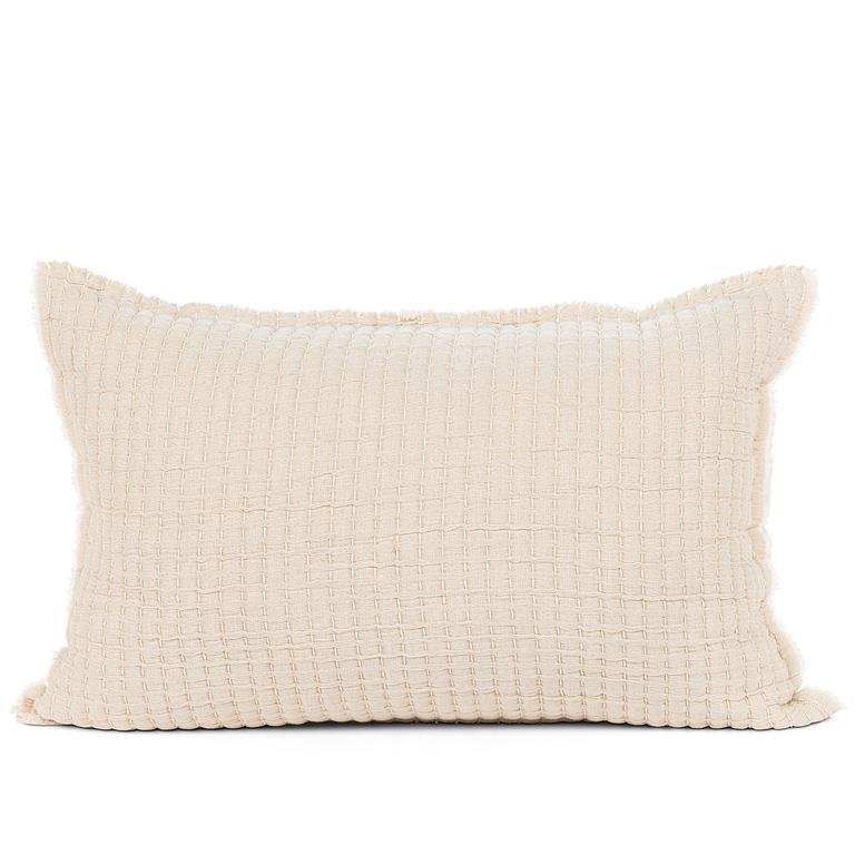 PILLOW, OVERSTITCH - BEIGE