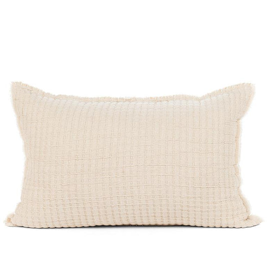 PILLOW, OVERSTITCH - BEIGE