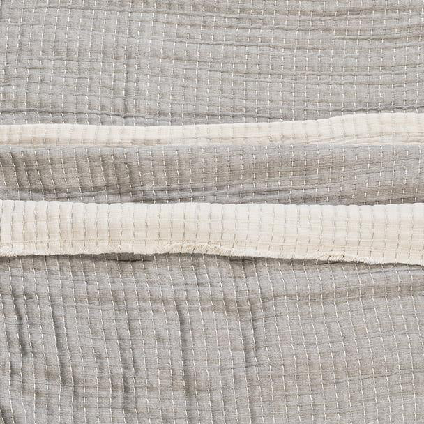 PILLOW, OVERSTITCH - GRAY