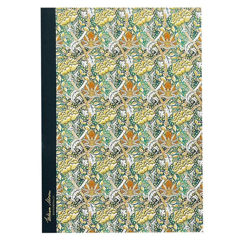 NOTEBOOK, WILLIAM MORRIS - WINDRUSH PATTERN, GREEN