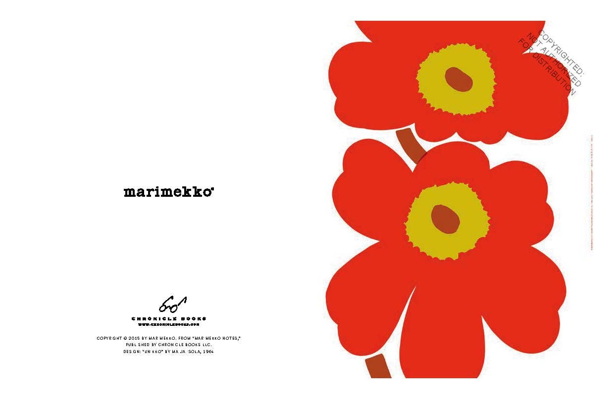 MARIMEKKO NOTECARD SET - 20/UNIKKO RED