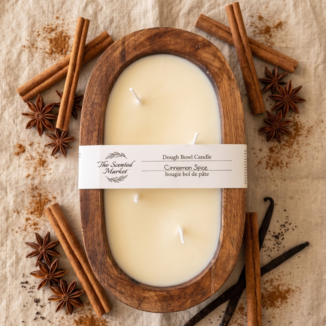 OVAL DOUGH BOWL CANDLE - CINNAMON SPICE