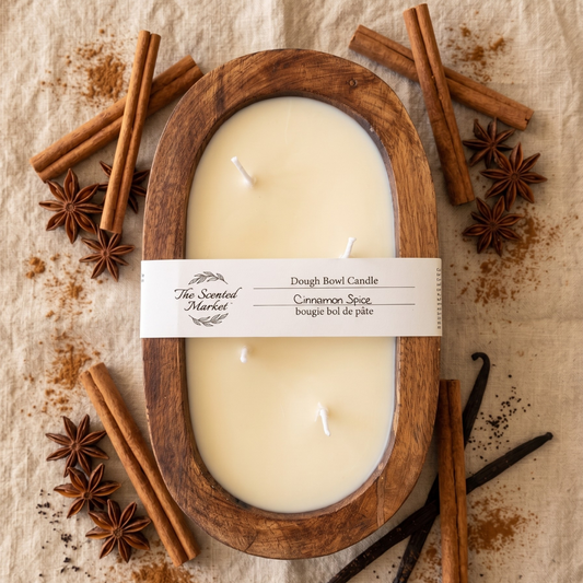 OVAL DOUGH BOWL CANDLE - CINNAMON SPICE