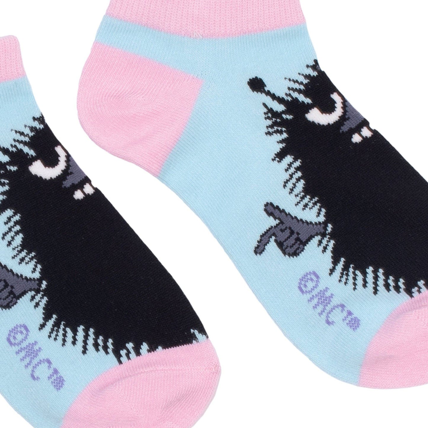 MOOMIN WOMEN'S ANKLE SOCKS, STINKY - TURQUOISE/PINK