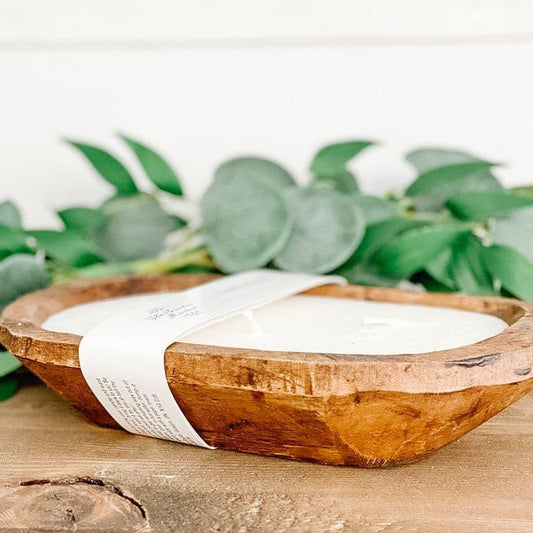 OVAL DOUGH BOWL CANDLE - TIS' THE SEASON