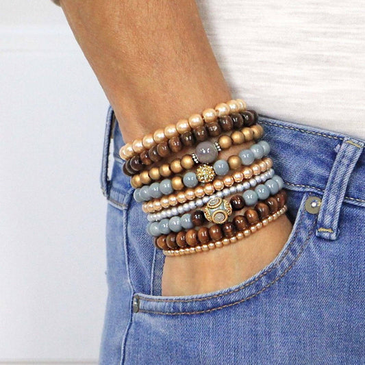 BRACELETS, SET of 9 - EARTH