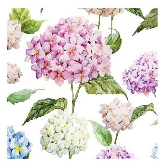 NAPKIN COCKTAIL - HYDRANGEA, 20PK MULTICOLOR