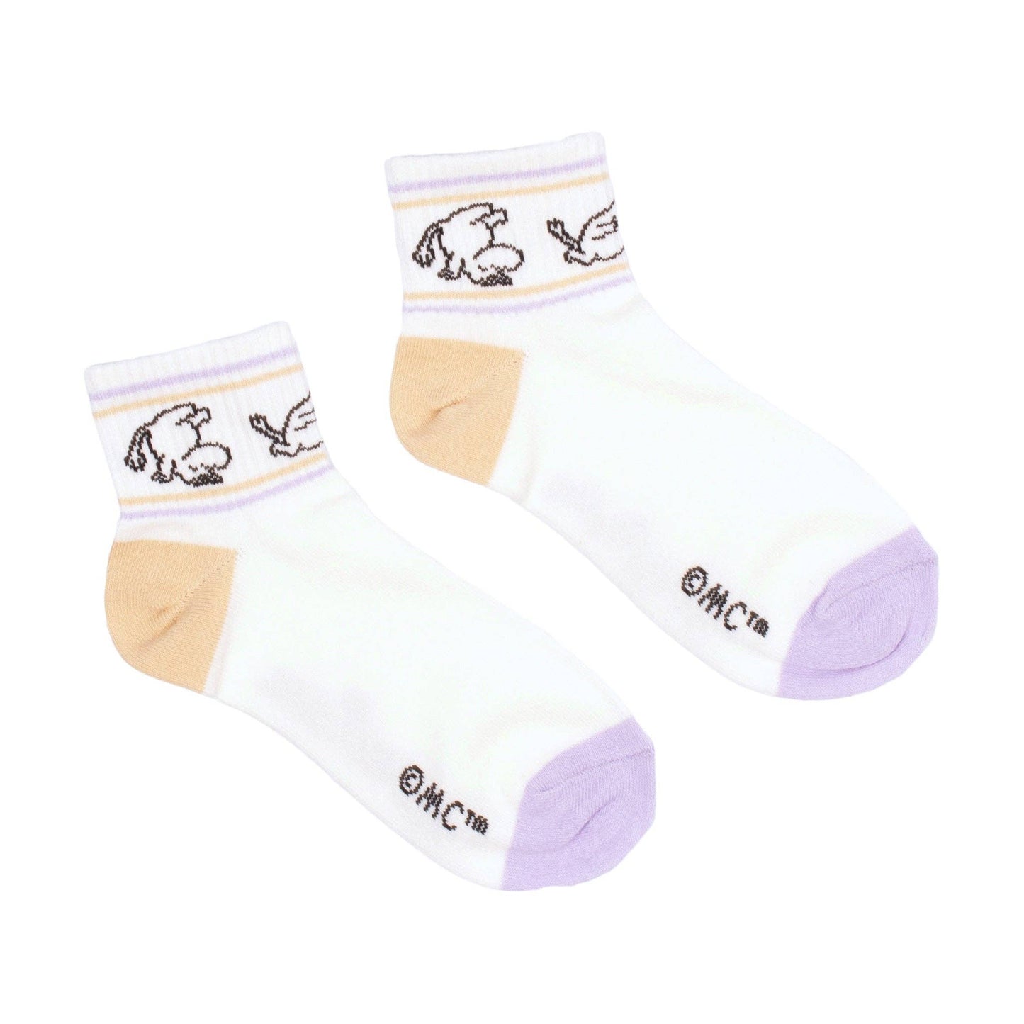 MOOMIN WOMEN'S RETRO SOCKS - WHITE/PEACH/LILAC