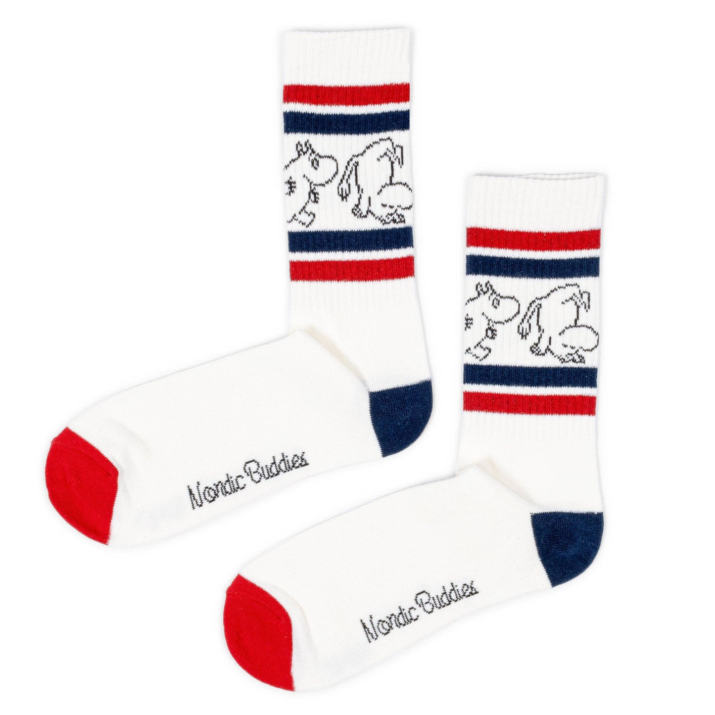 MOOMIN MEN'S RETRO SOCKS - WHITE/RED/BLUE