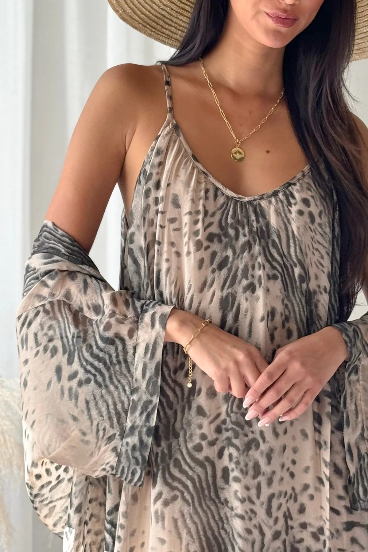 DRESS SILK-VISCOSE, ALYSSA - SOFT LEO PRINT