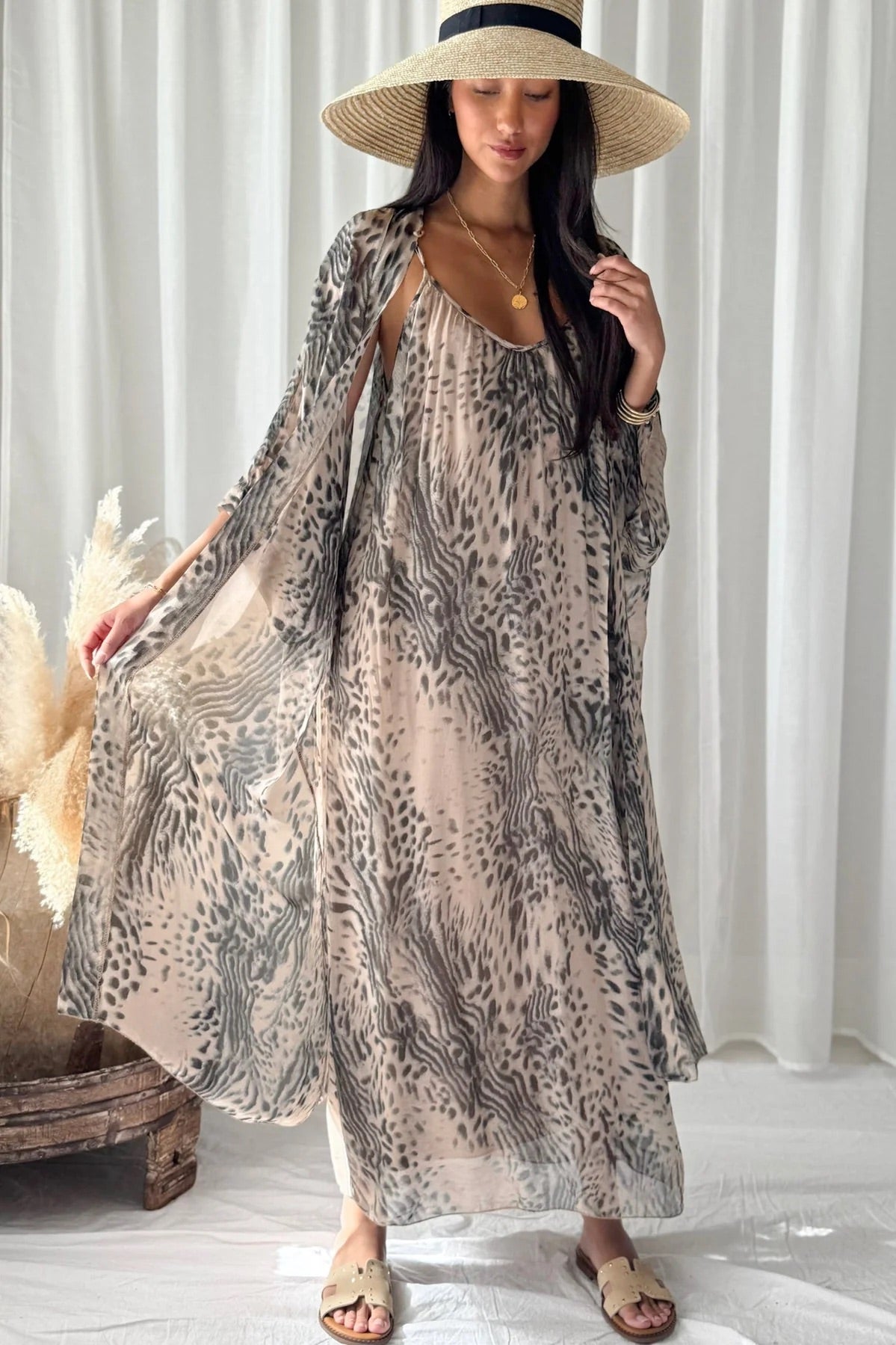DRESS SILK-VISCOSE, ALYSSA - SOFT LEO PRINT