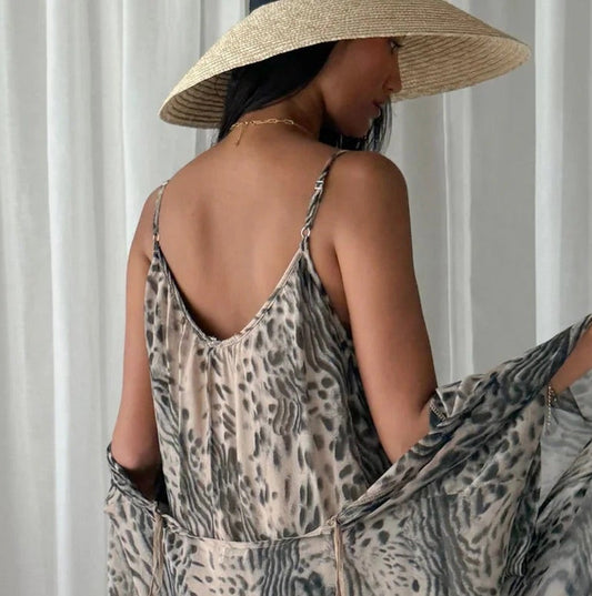 DRESS SILK-VISCOSE, ALYSSA - SOFT LEO PRINT
