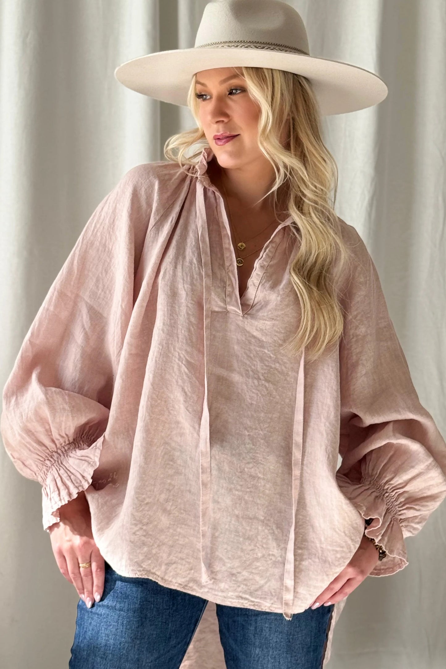 SHIRT LINEN, AMAIA - PINK