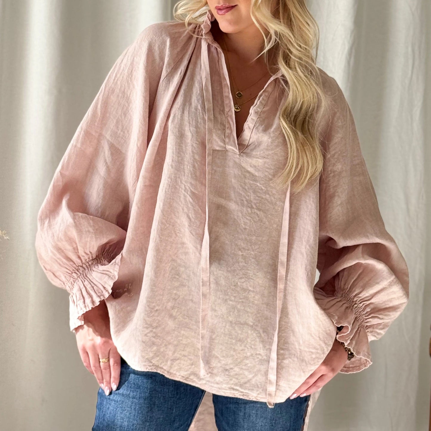 SHIRT LINEN, AMAIA - PINK