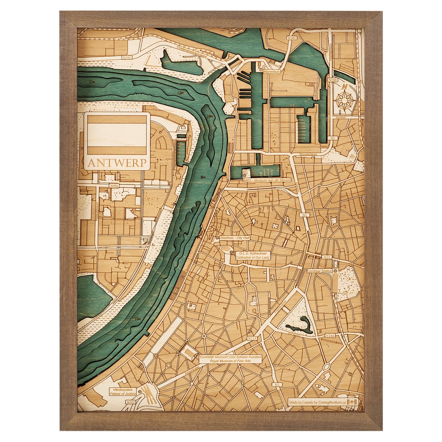 MAP, FRAMED - ANTWERP (S)