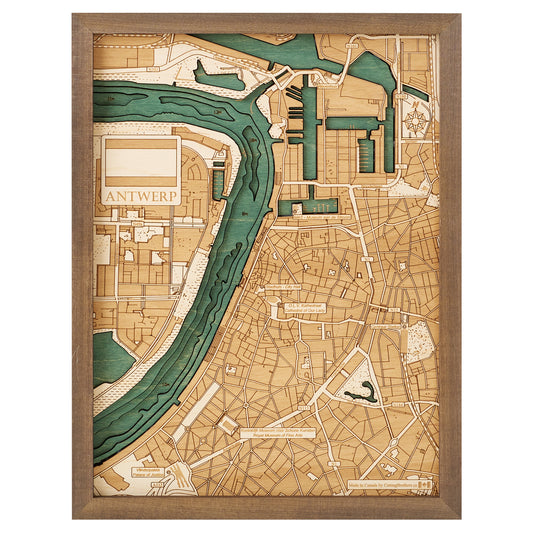 MAP, FRAMED - ANTWERP (S)