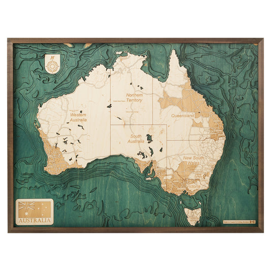 MAP, FRAMED - AUSTRALIA (L)