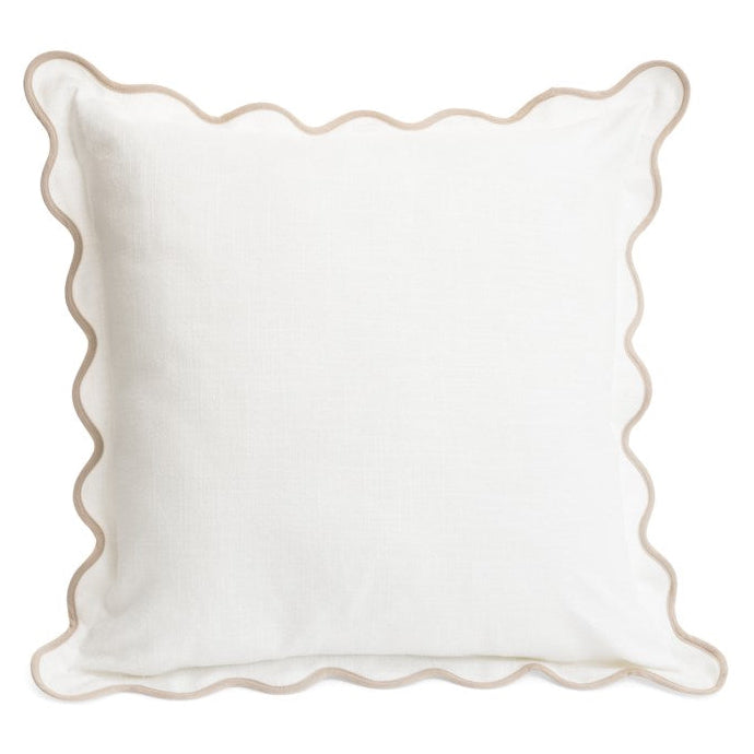 PILLOW W/BINDING - OFFWHITE/BEIGE
