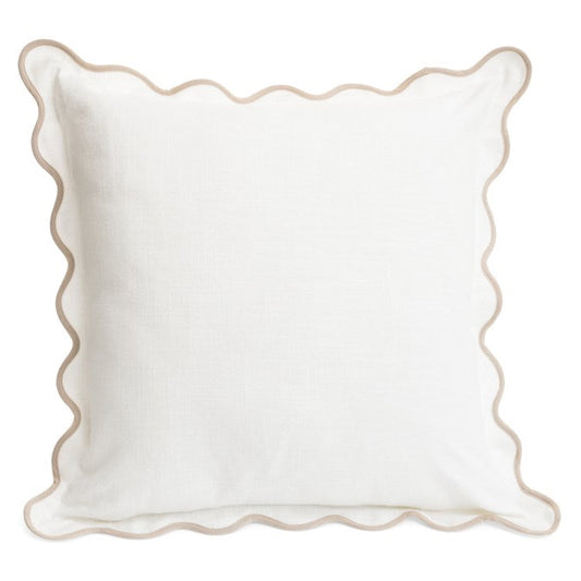 PILLOW W/BINDING - OFFWHITE/BEIGE