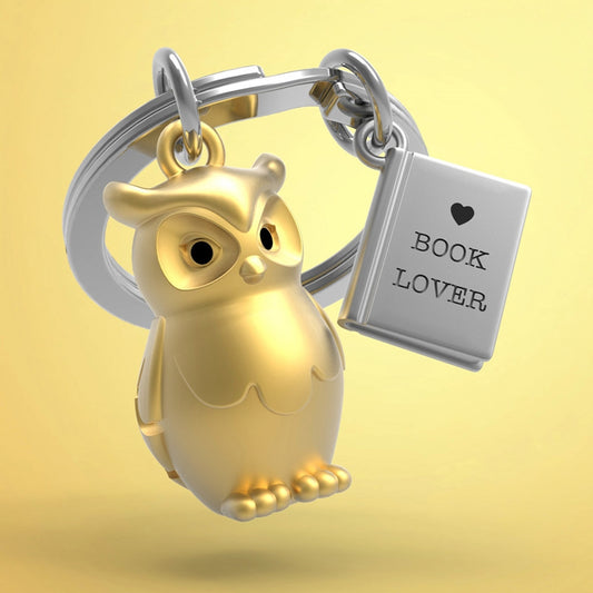 KEY CHAIN - OWL & BOOK