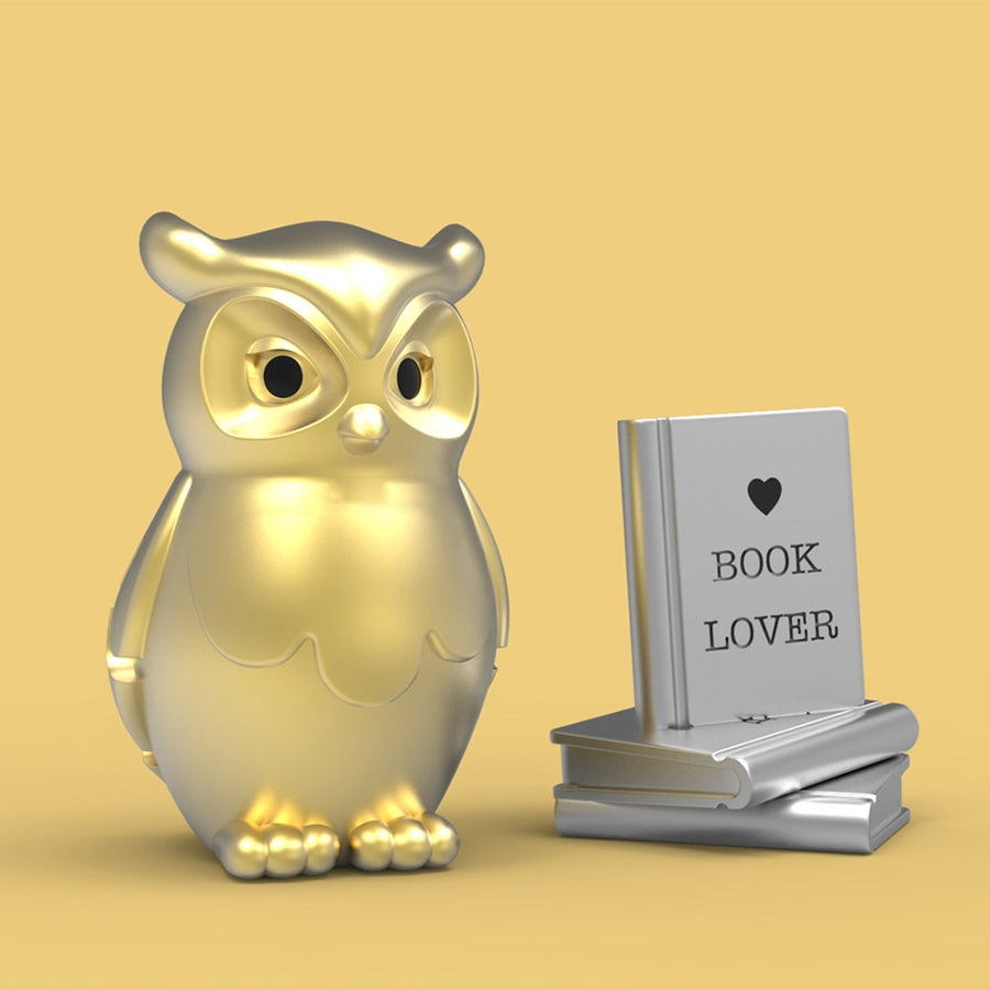 KEY CHAIN - OWL & BOOK