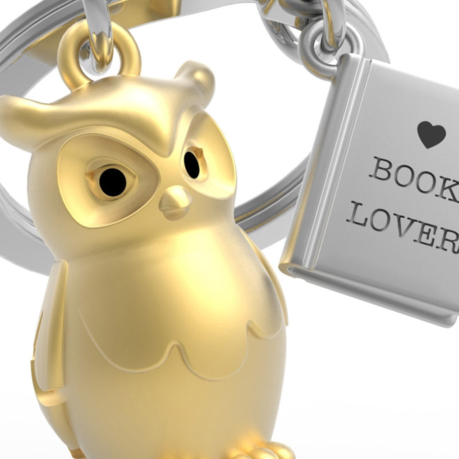 KEY CHAIN - OWL & BOOK