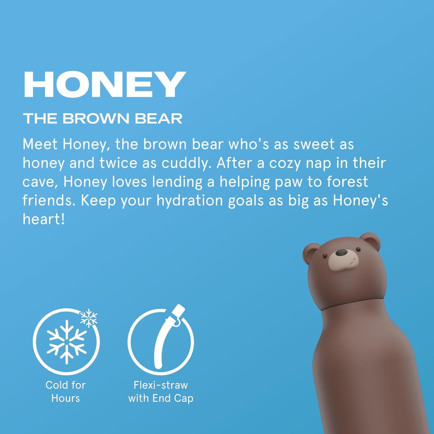 BESTIE WATER BOTTLE - BROWN BEAR