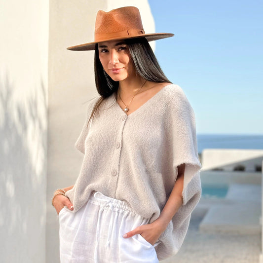 VEST ALBA, KNITTED - PEARL GREY