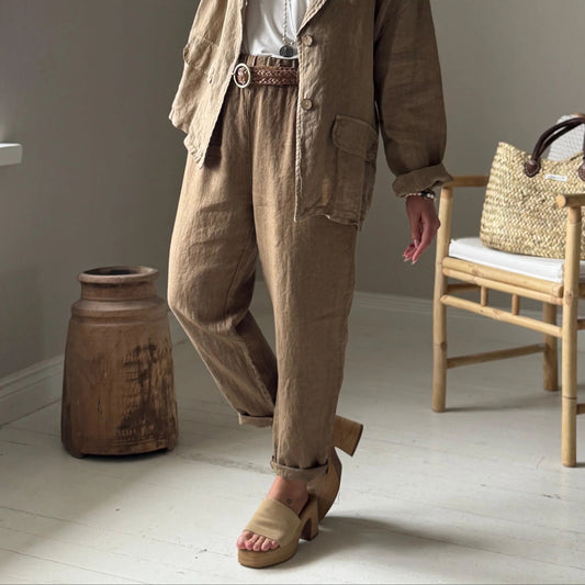 JOGGERS, LINEN - SAVANNA