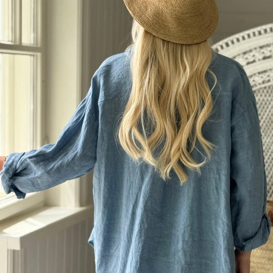 SHIRT LINEN, BREEZY - DENIM BLUE