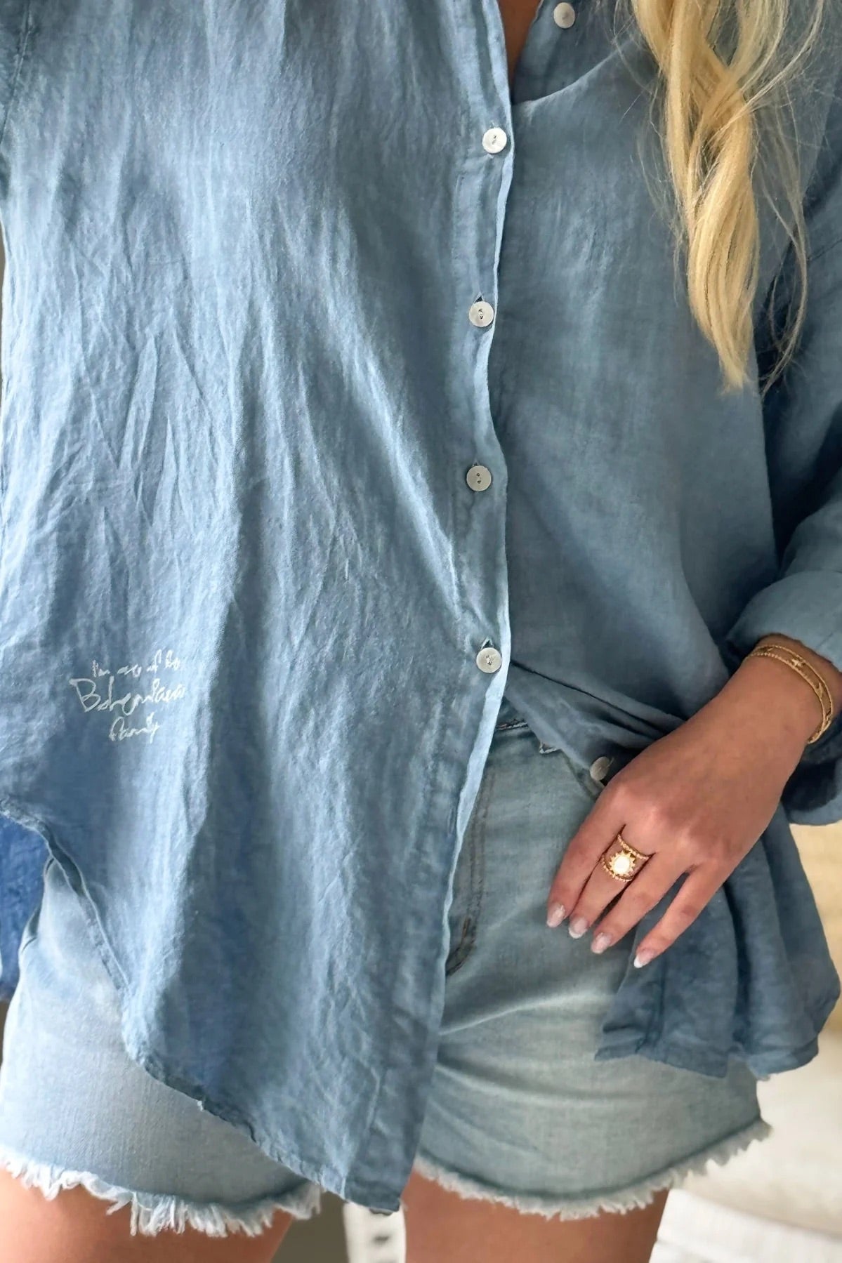 SHIRT LINEN, BREEZY - DENIM BLUE