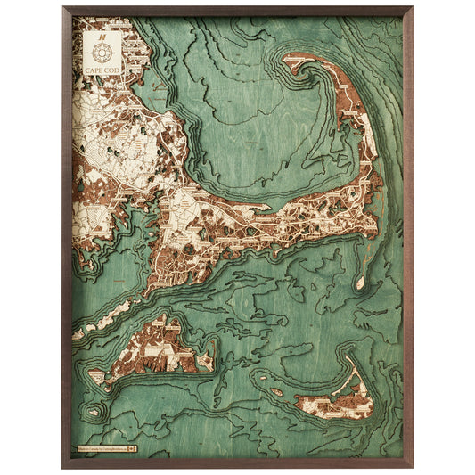 MAP, FRAMED - CAPE COD, NANTUCKET & M.V. (L)