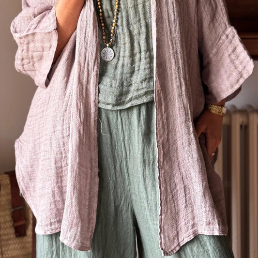 JACKET LINEN, CASTILLO - SILVERPINK