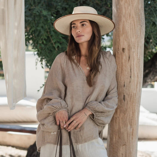 SHIRT LINEN, CHESSIE - CASHMERE