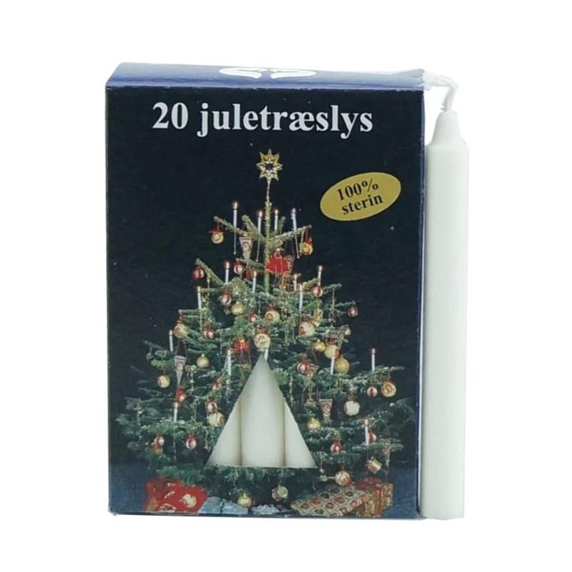 DANISH CANDLES, SLIM - WHITE (PACK OF 20)
