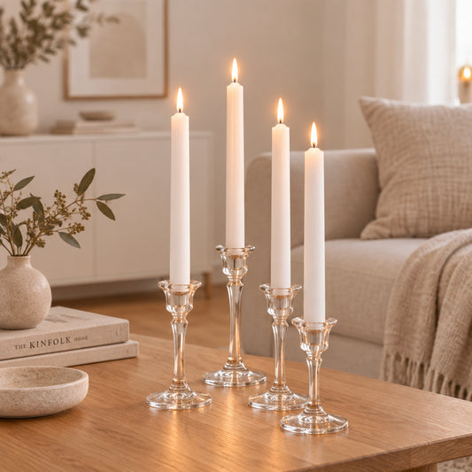 DANISH CANDLE, PILLAR - WHITE 10"H