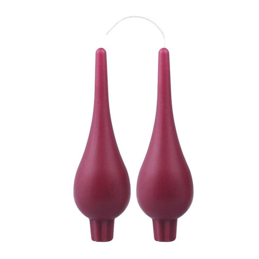 DANISH CANDLE, DROP SHAPE - BURGUNDY