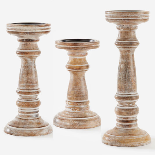 CANDLE HOLDER, PILLAR - RUSTIC