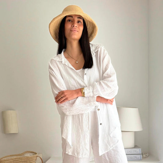 SHIRT LINEN, EASY DAYS - WHITE