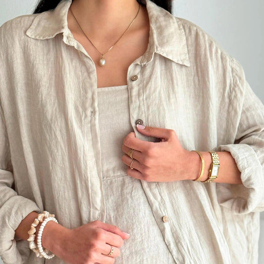 SHIRT LINEN, EASY DAYS - SAND