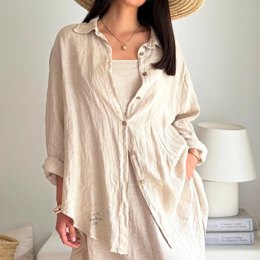 SHIRT LINEN, EASY DAYS - SAND