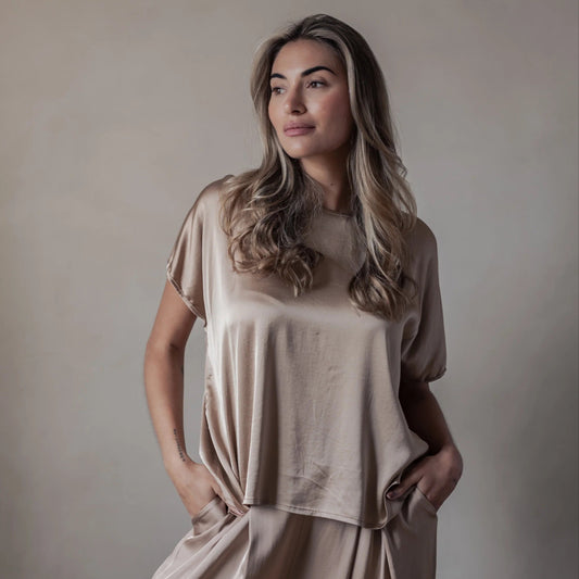 TOP SATIN, ELLERY - POWDER