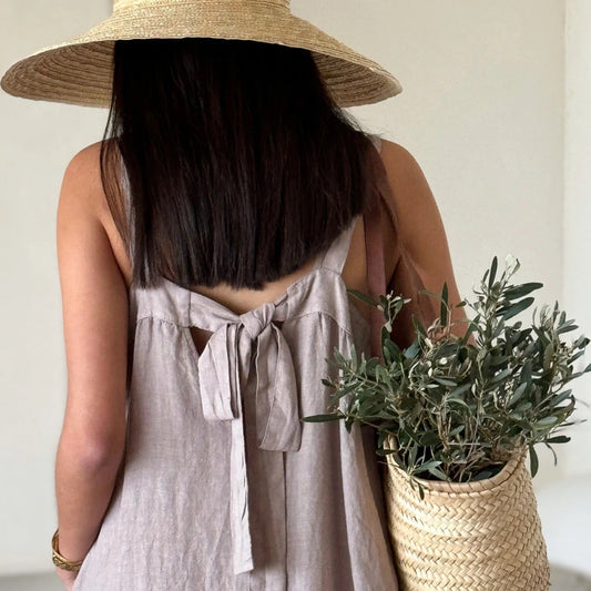 DRESS LINEN, EVANNA - SILVERPINK