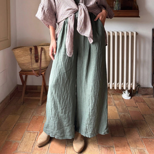 TROUSERS LINEN, FARO - CAMO