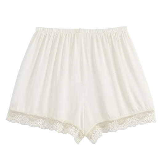 SHORTS SATIN, FLEUR - OFF-WHITE