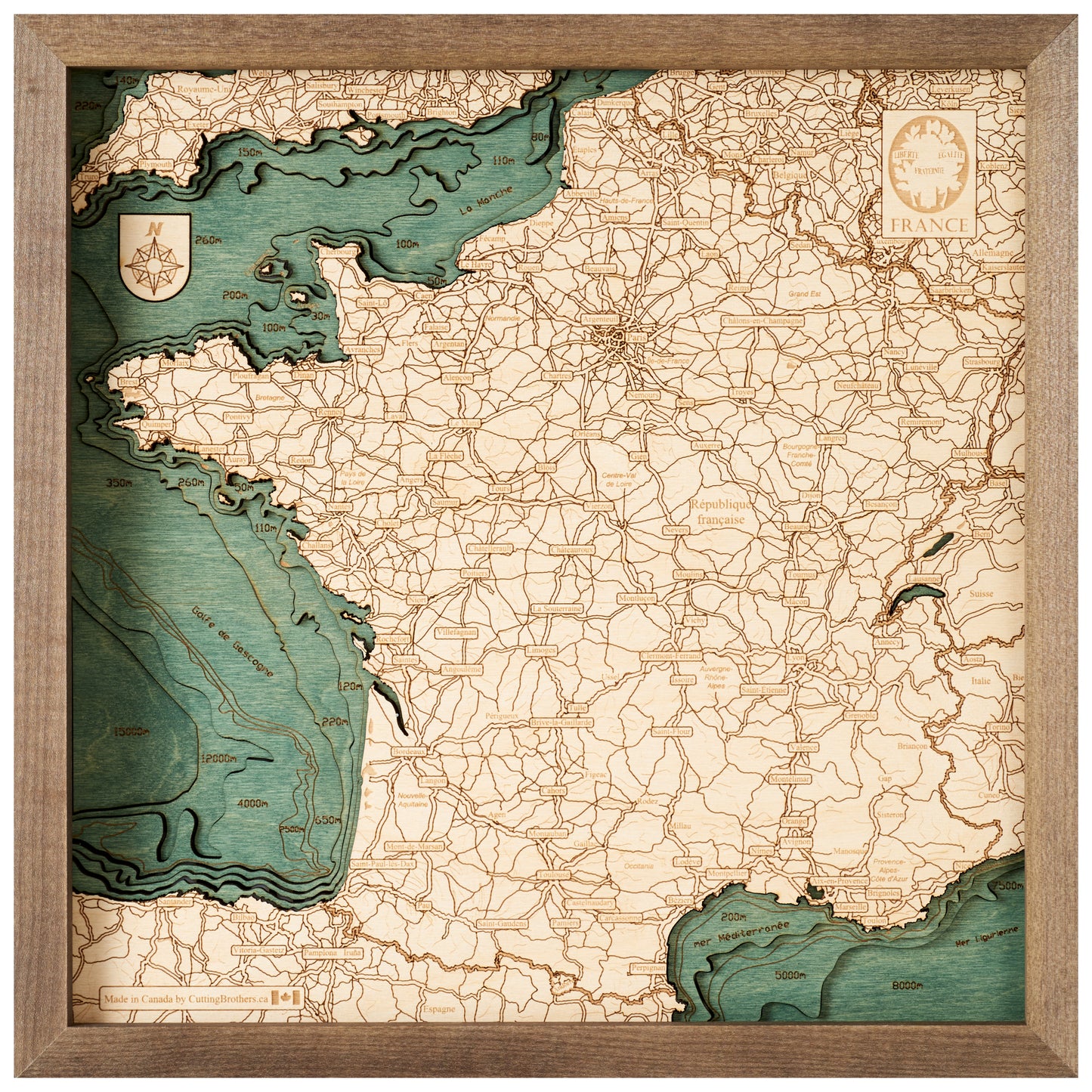 MAP, FRAMED - FRANCE