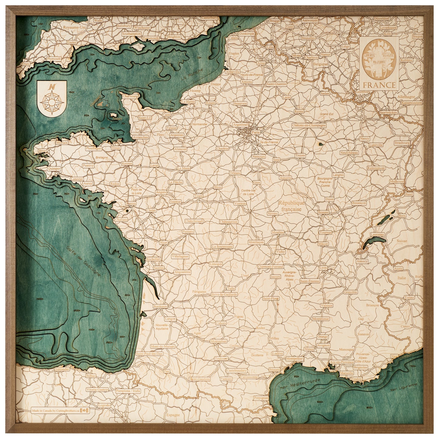 MAP, FRAMED - FRANCE