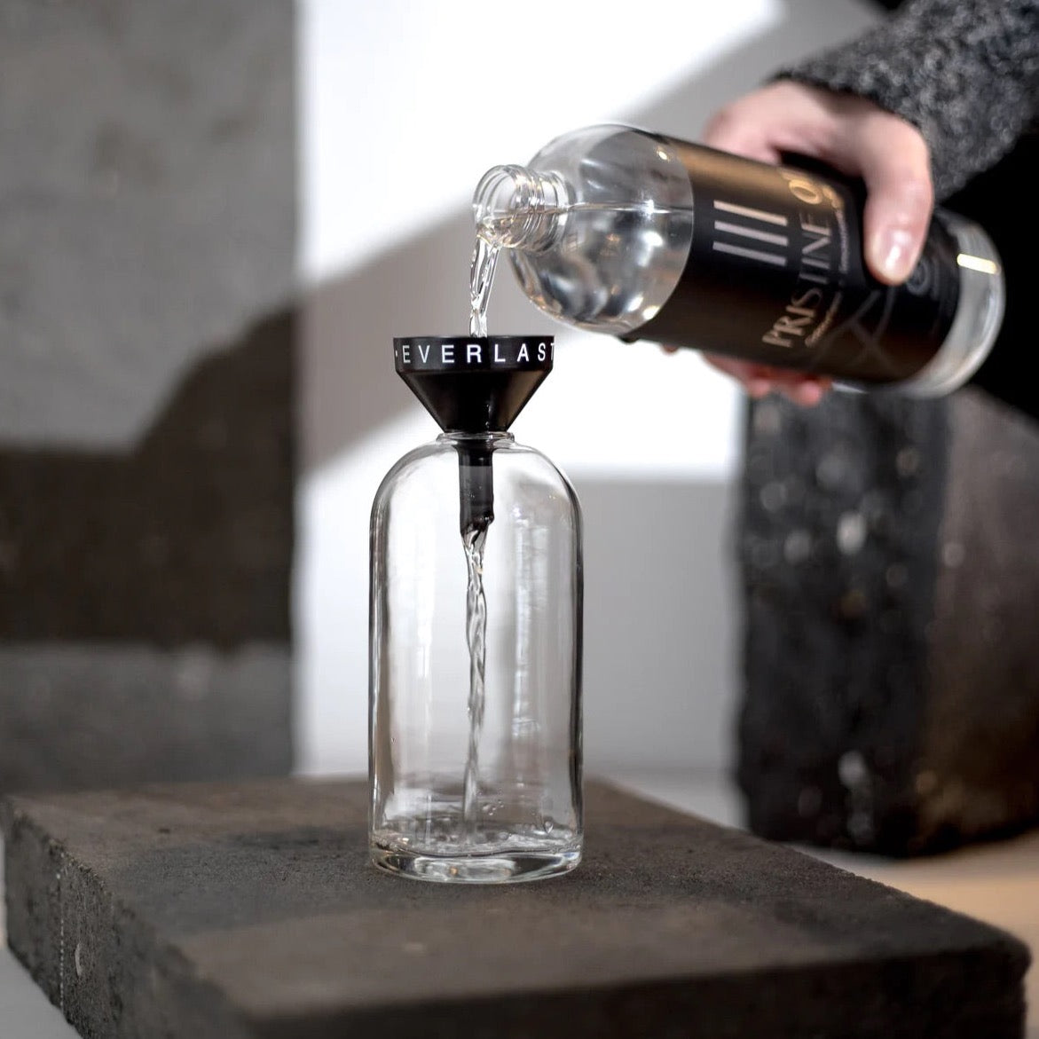 STEEL FUNNEL, BLACK - FOR EVERLASTING CANDLES